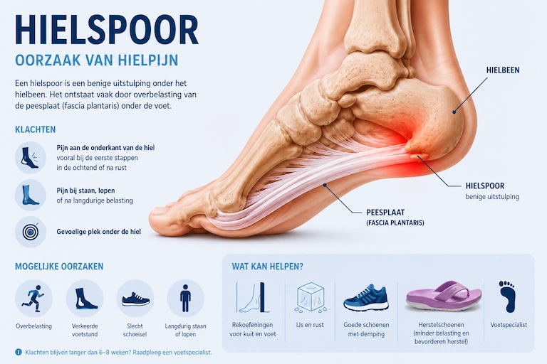 Persoon met stekende hielpijn door hielspoor tijdens het lopen